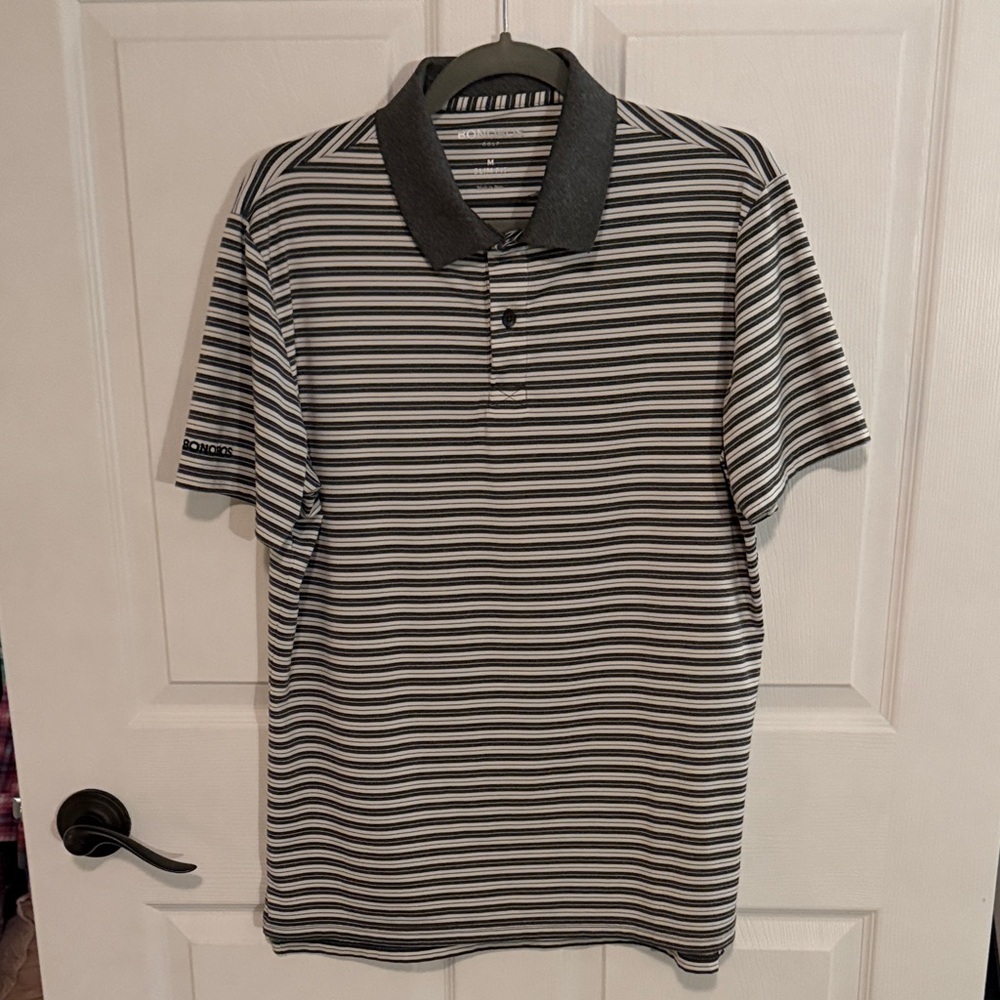 Bonobos Black and Gray Striped Polo Shirt